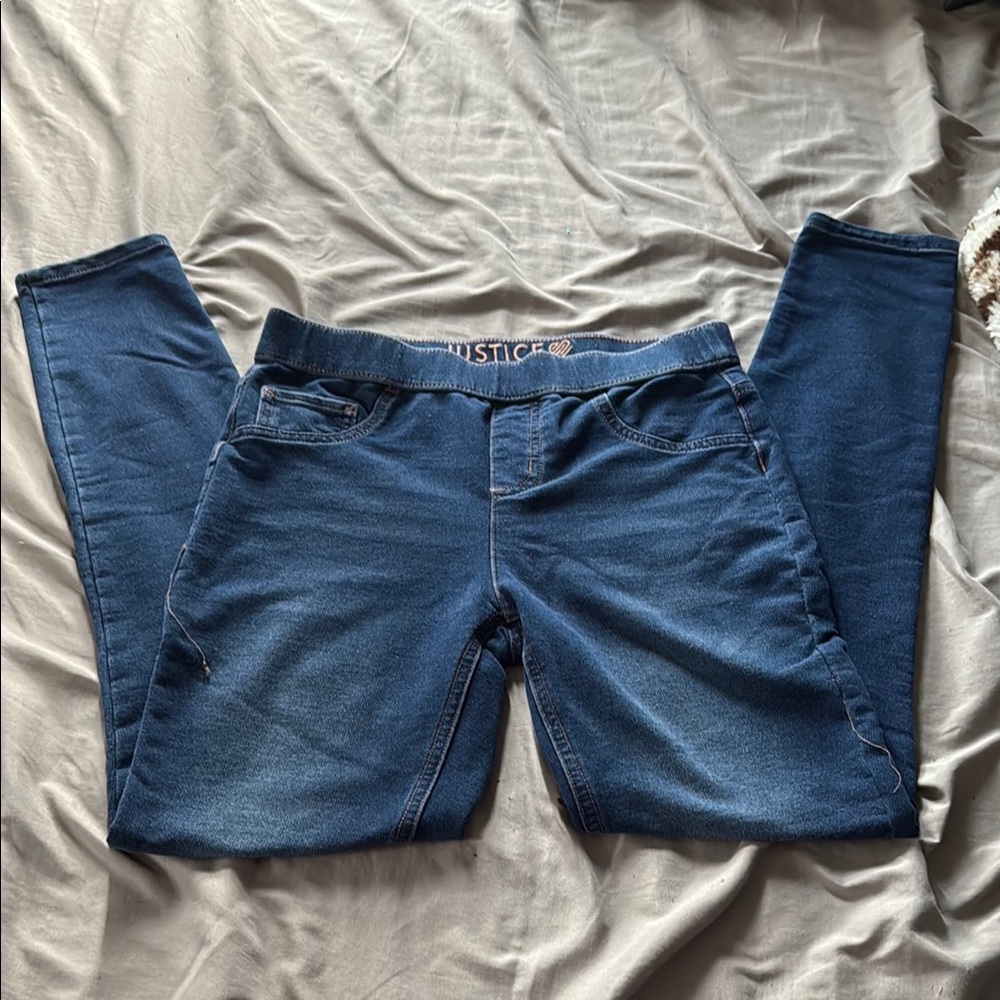 Justice Blue Jeggings Versatile Denim